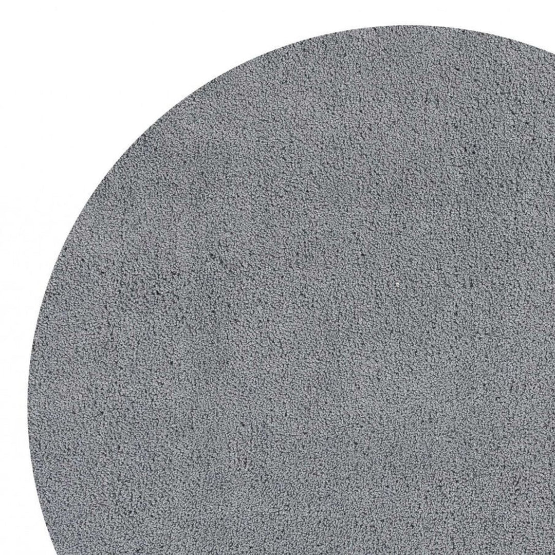 8 Round Polyester Grey Area Rug Image 7