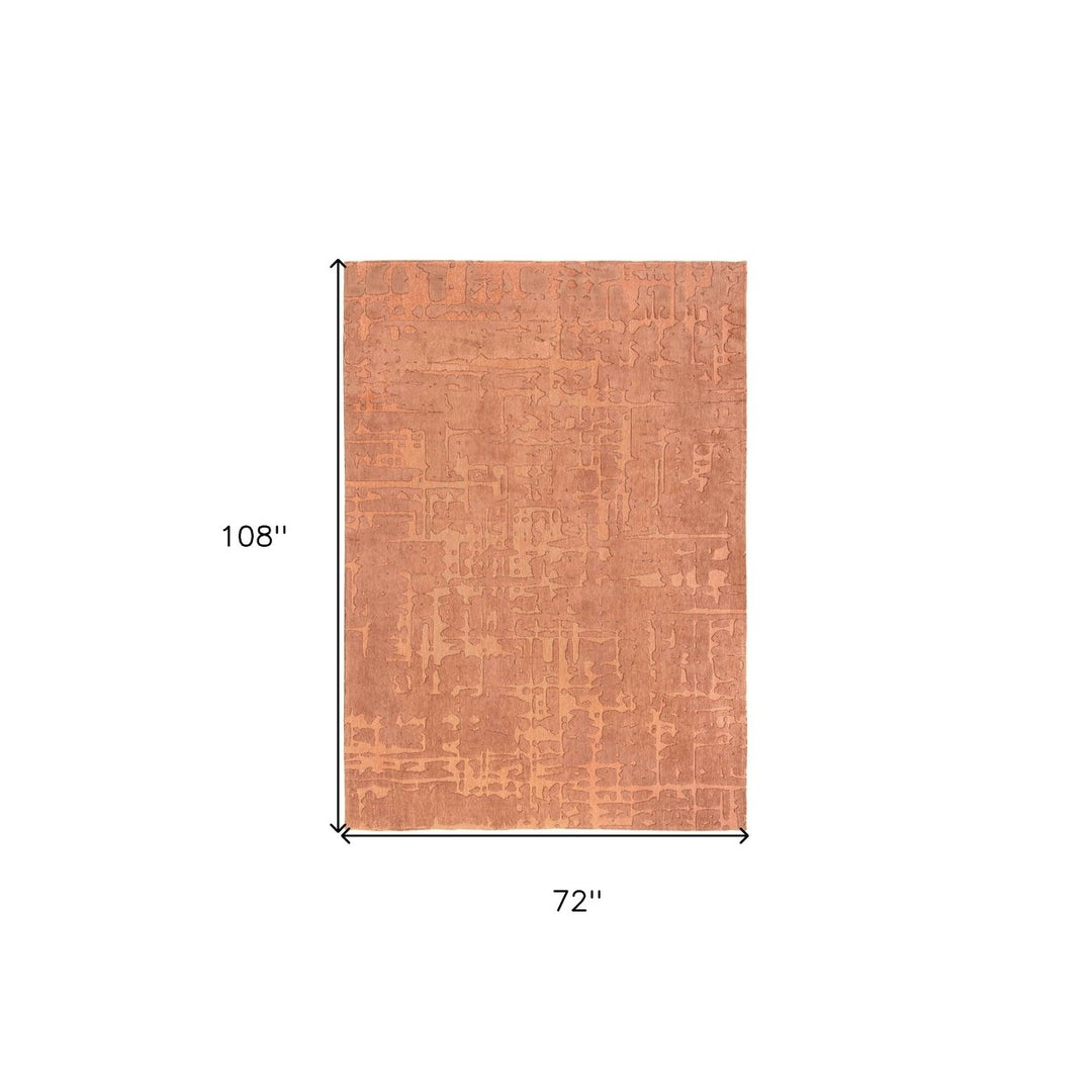 7 x 9 Orange Abstract Non Skid Area Rug Image 3