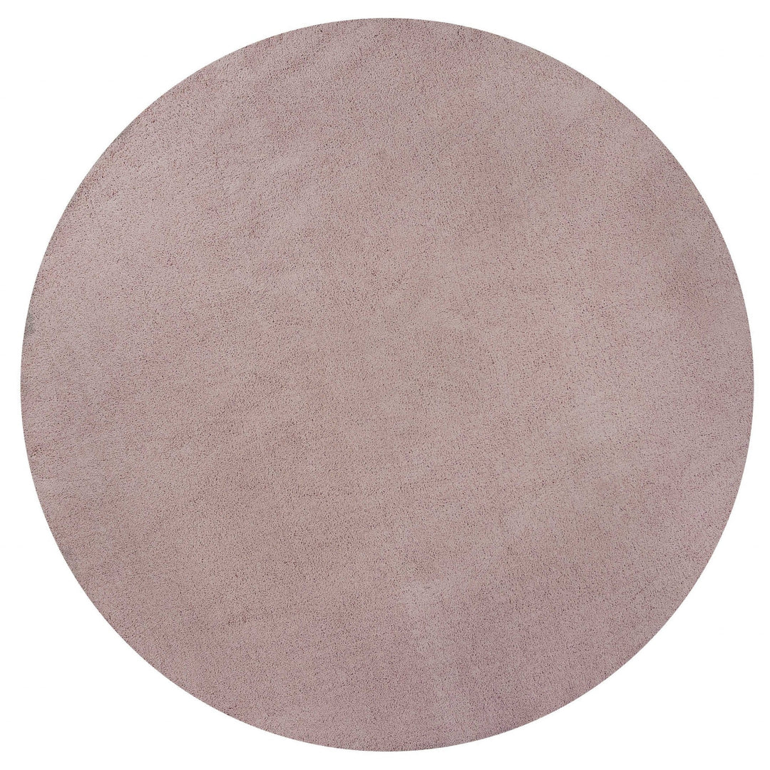 8 Round Polyester Rose Pink Area Rug Image 1