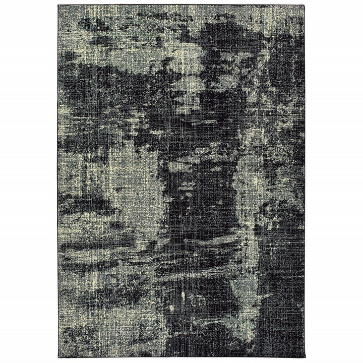 5 X 8 Black Ivory Machine Woven Abstract Indoor Area Rug Image 1