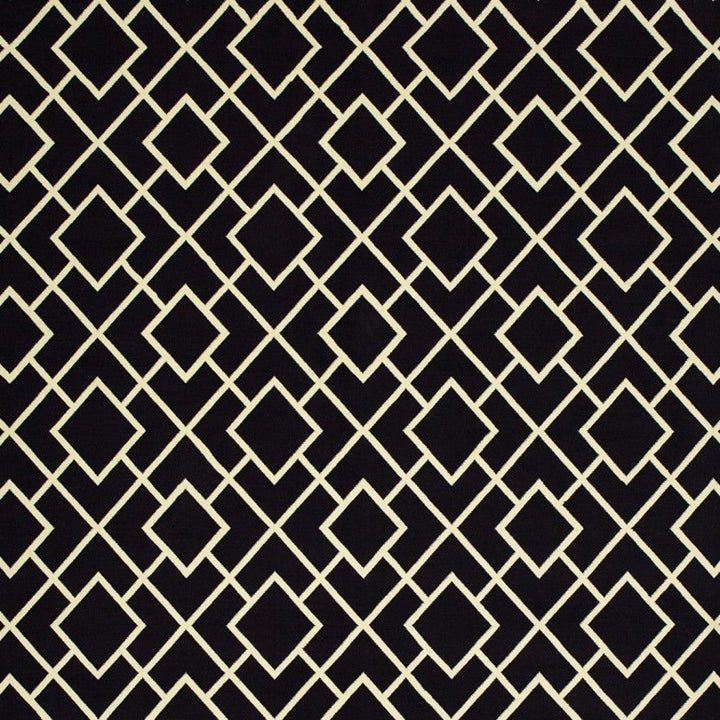 7 X 10 Black Ivory Machine Woven Geometric Diamonds Indoor Area Rug Image 10