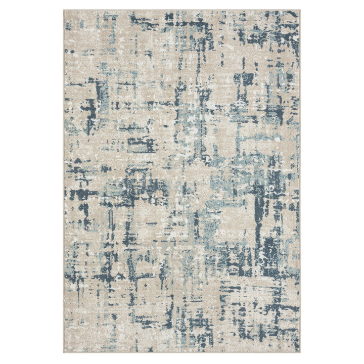 8 Gray Abstract Runner Rug Image 5