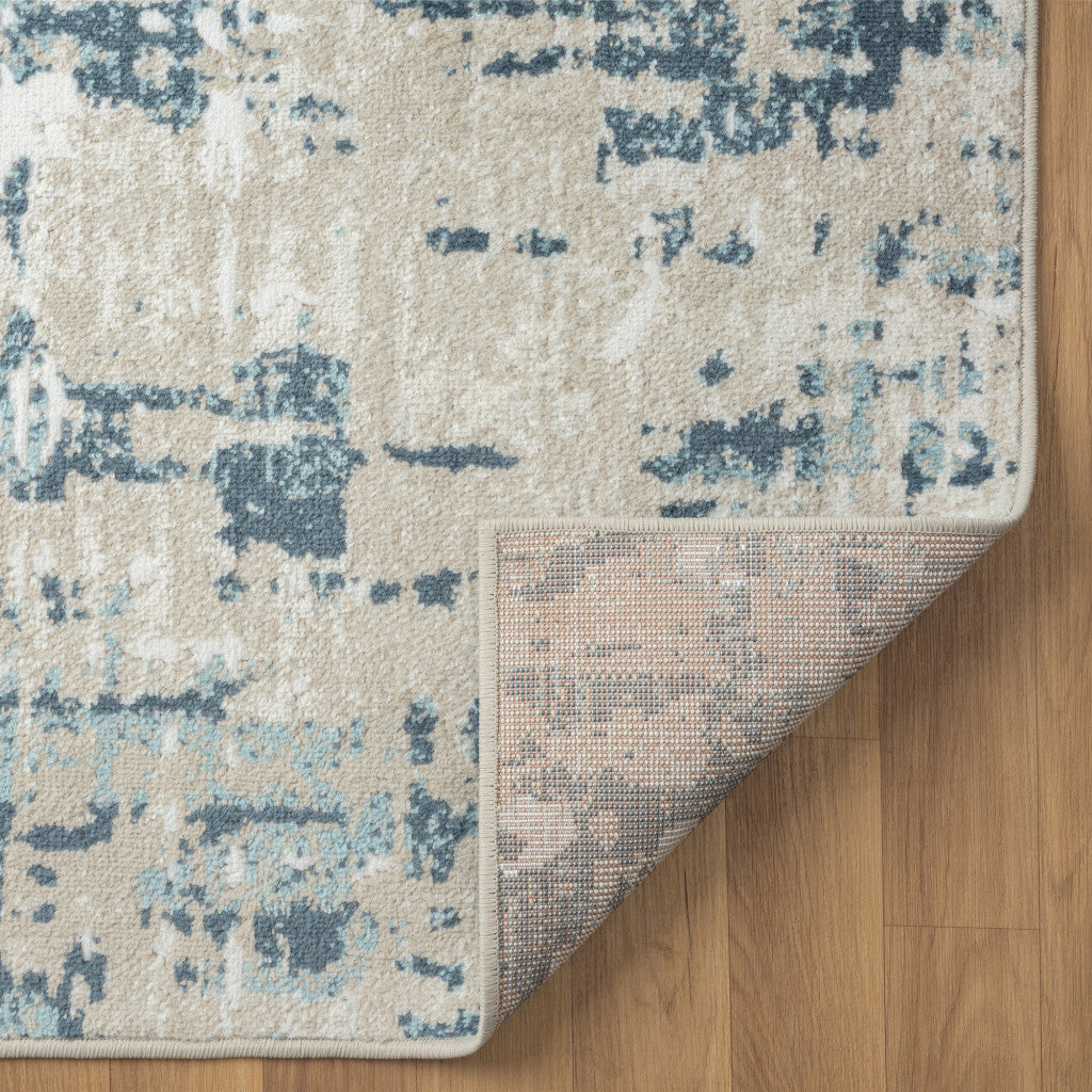 8 Gray Abstract Runner Rug Image 7