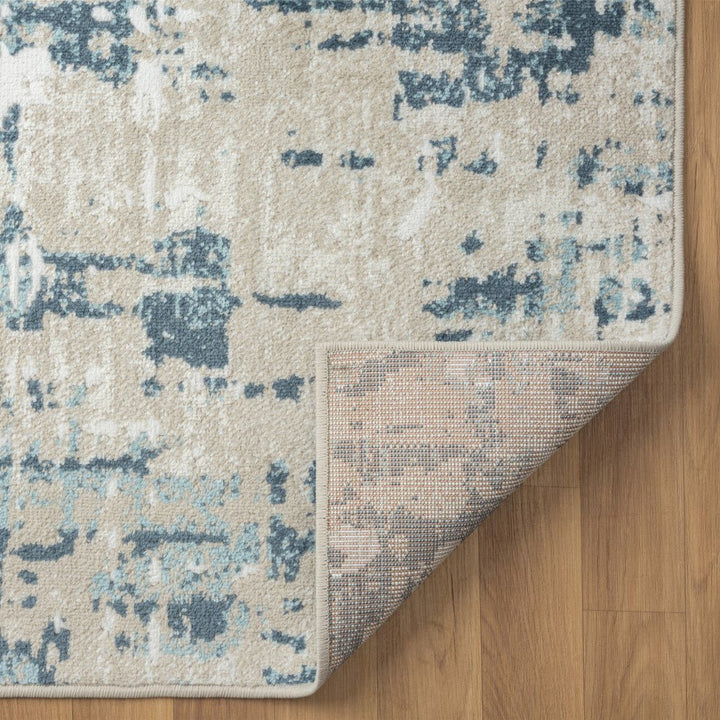 8 Gray Abstract Runner Rug Image 1