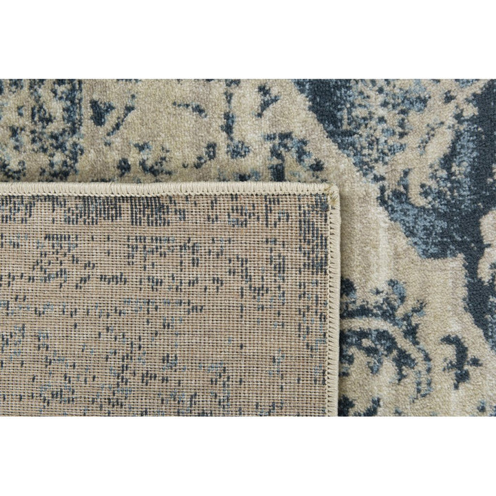 8 Ivory Round Oriental Area Rug Image 4