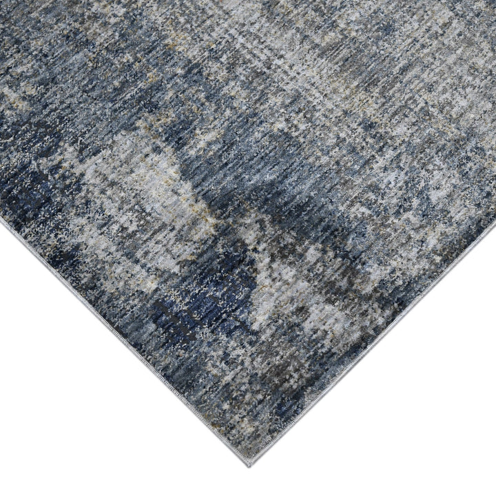 8 Gray and Orange Abstract Power Loom Runner Rug Image 8