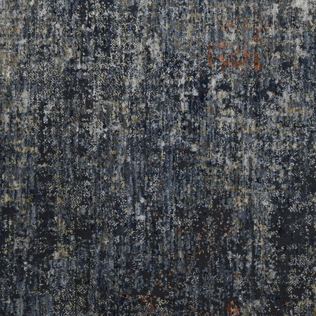 8 Gray and Orange Abstract Power Loom Runner Rug Image 12