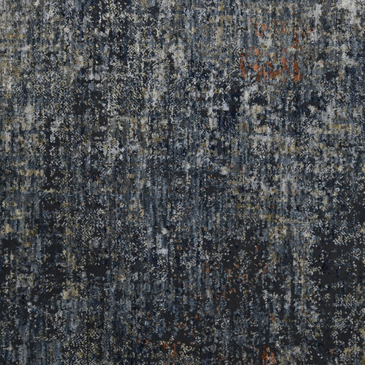 8 Gray and Orange Abstract Power Loom Runner Rug Image 12