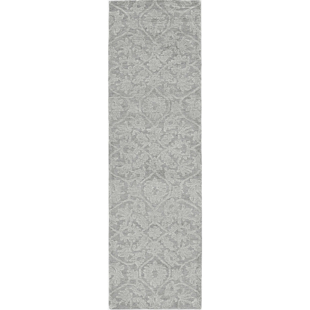 5 X 7 Grey Floral Vines Wool Indoor Area Rug Image 2