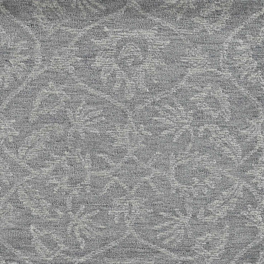 5 X 7 Grey Floral Vines Wool Indoor Area Rug Image 4