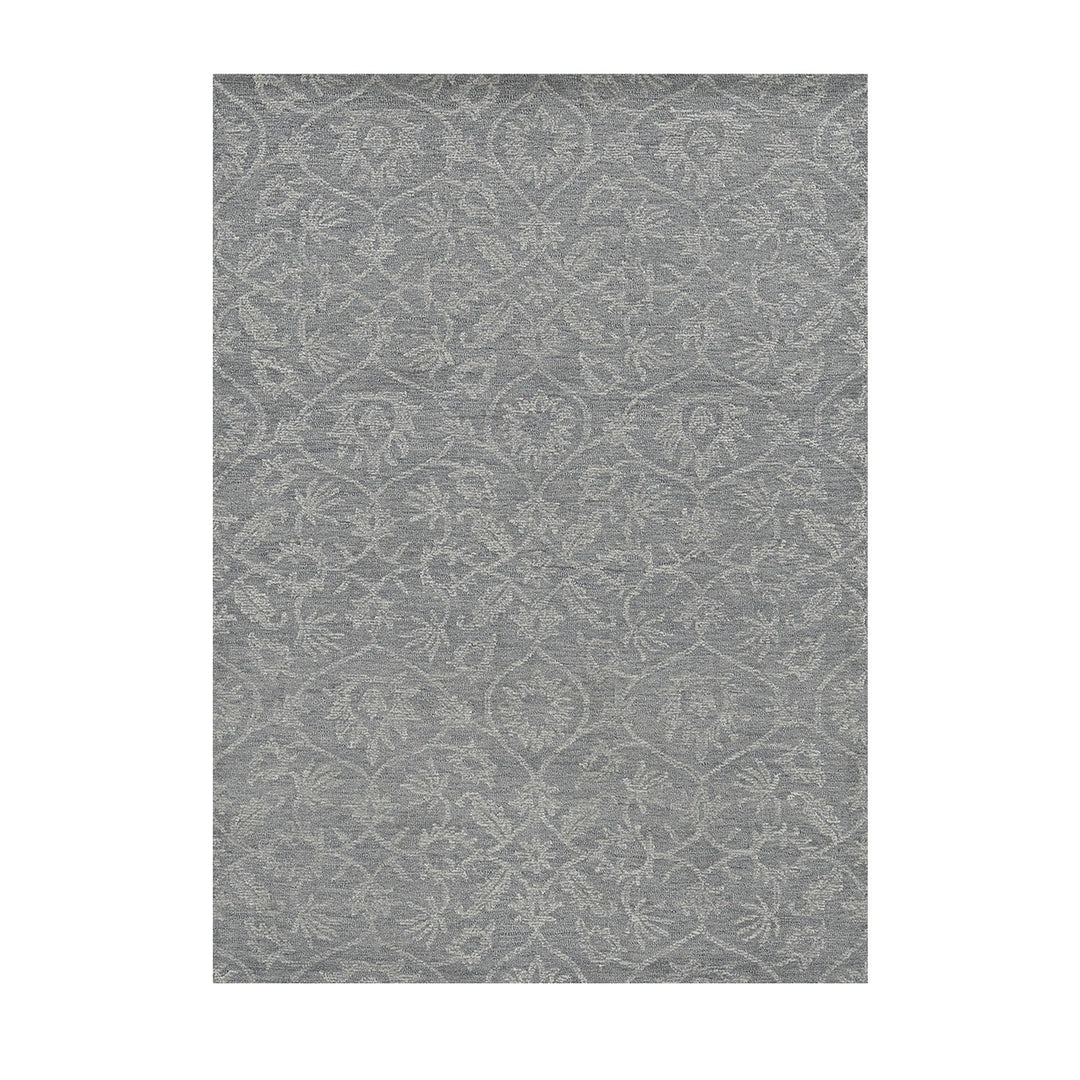 5 X 7 Grey Floral Vines Wool Indoor Area Rug Image 6