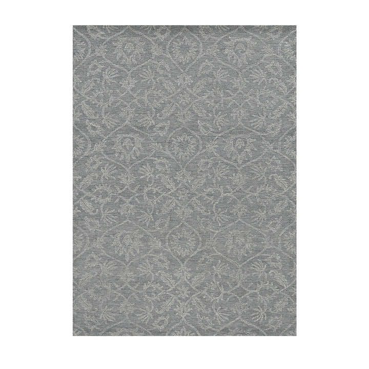 5 X 7 Grey Floral Vines Wool Indoor Area Rug Image 6