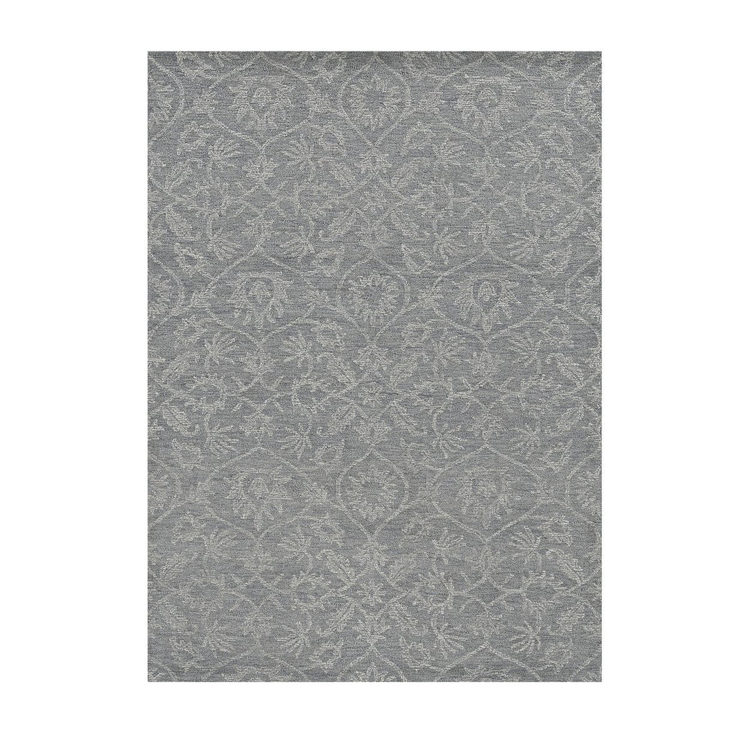 5 X 7 Grey Floral Vines Wool Indoor Area Rug Image 1