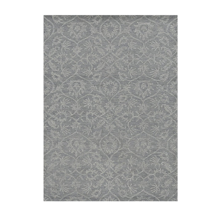 5 X 7 Grey Floral Vines Wool Indoor Area Rug Image 1