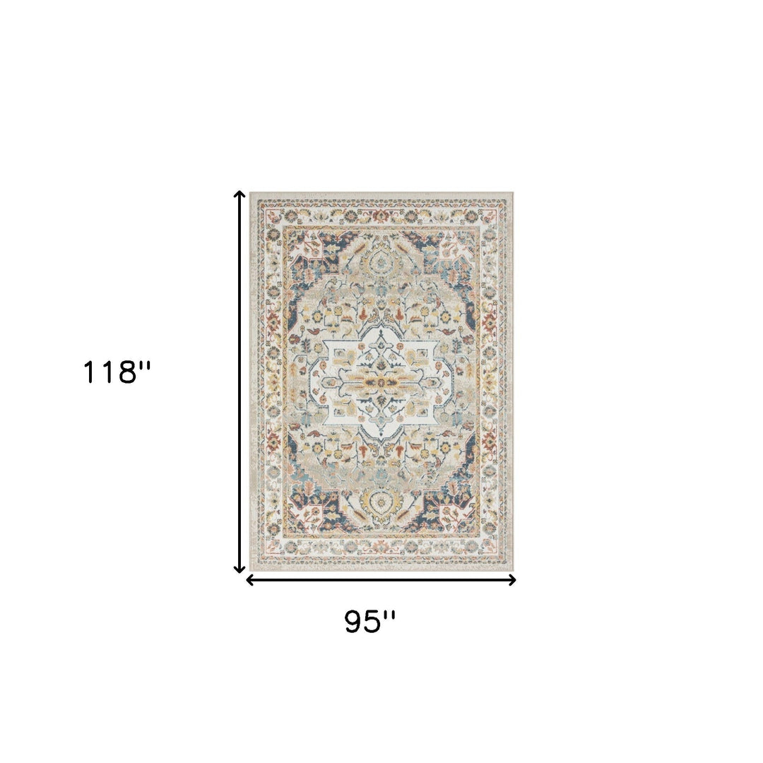 8 x 10 Ivory Abstract Area Rug Image 3