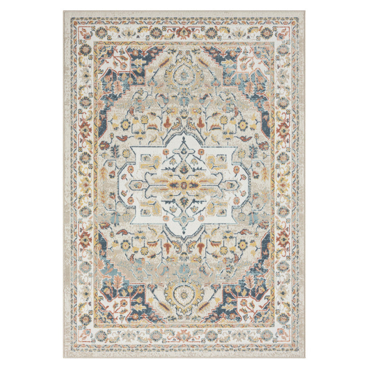 8 x 10 Ivory Abstract Area Rug Image 7