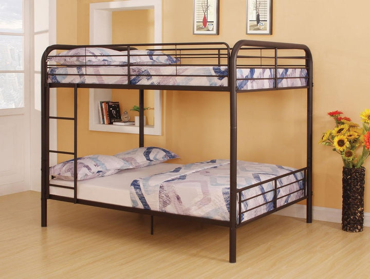 79" X 57" X 65" Gunmetal Metal Tube Full Over Full Bunk Bed Image 1