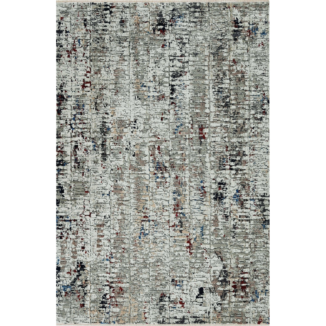 5 X 8 Beige Or Grey Abstract Transitional Indoor Area Rug Image 1