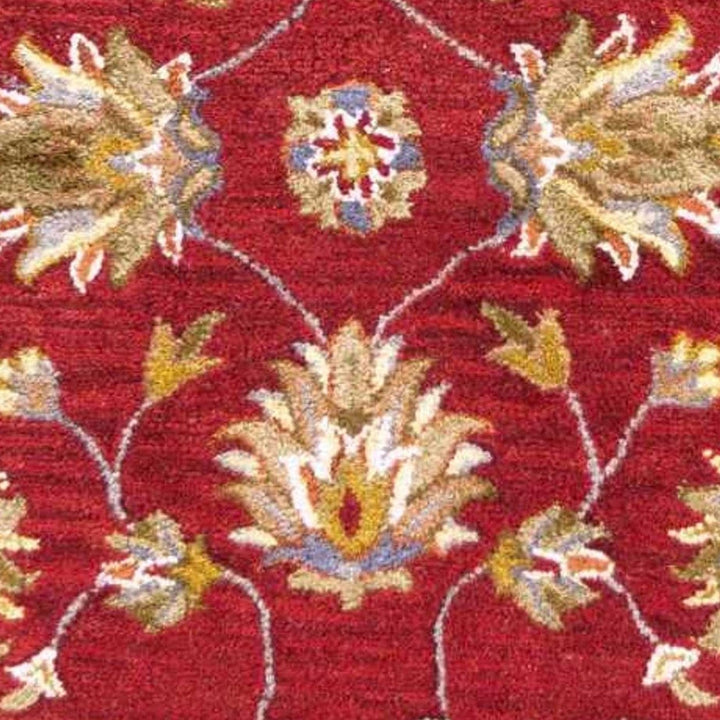 5X8 Red Hand Tufted Traditional Floral Indoor Area Rug Image 2