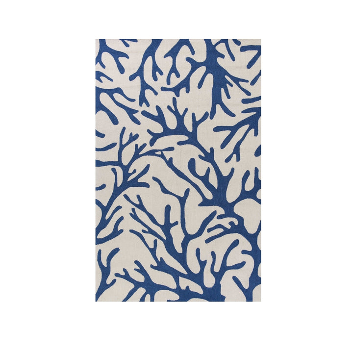 5 X 7 Ivory Or Blue Coral Indoor Area Rug Image 7