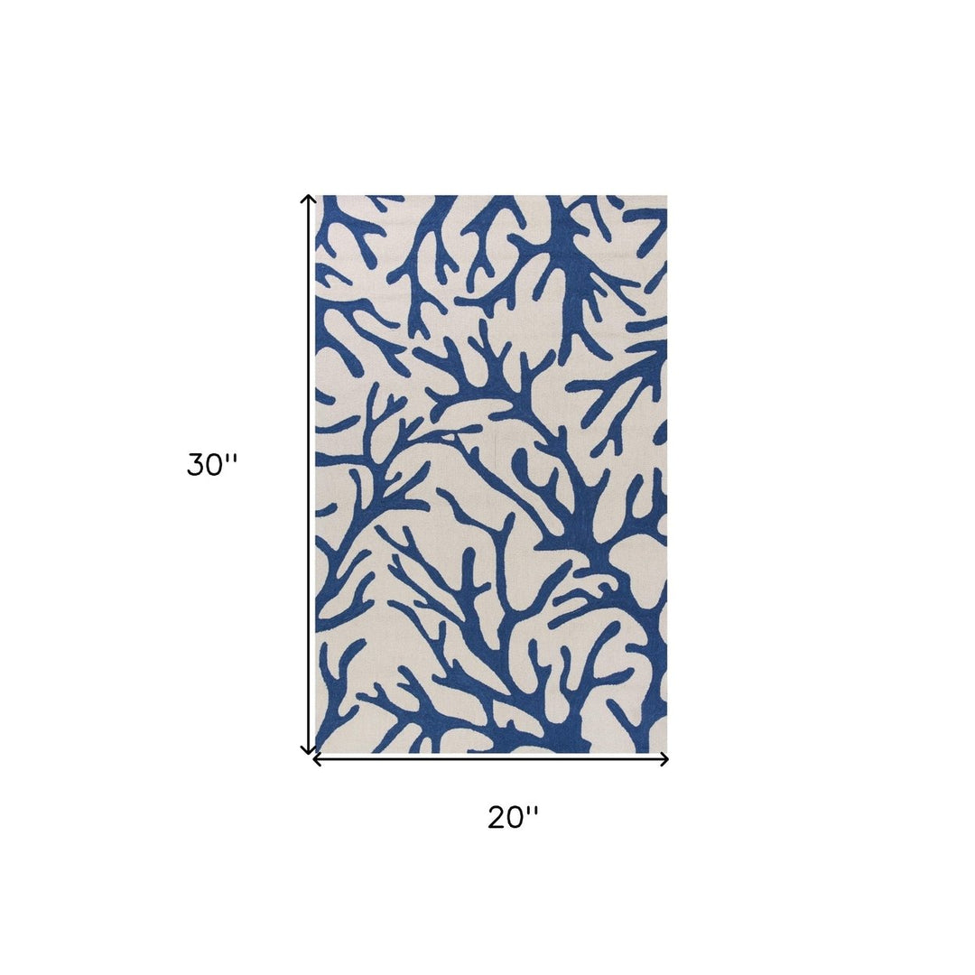 5 X 7 Ivory Or Blue Coral Indoor Area Rug Image 8