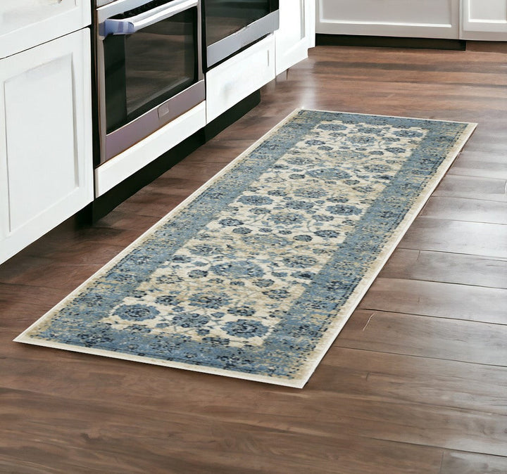 8 Runner Ivory Oriental Runner Rug Image 1