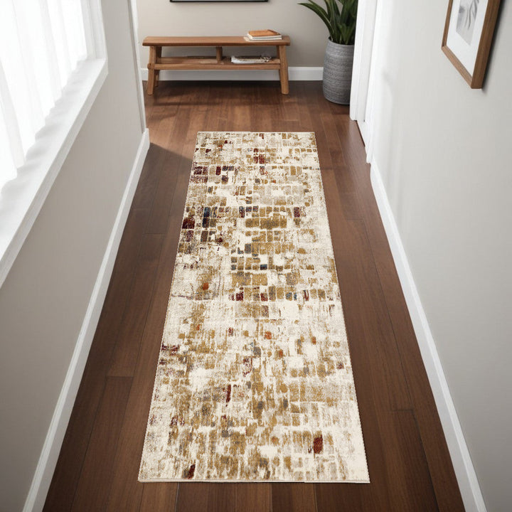 8 Runner Natural Abstract Area Rug Image 1