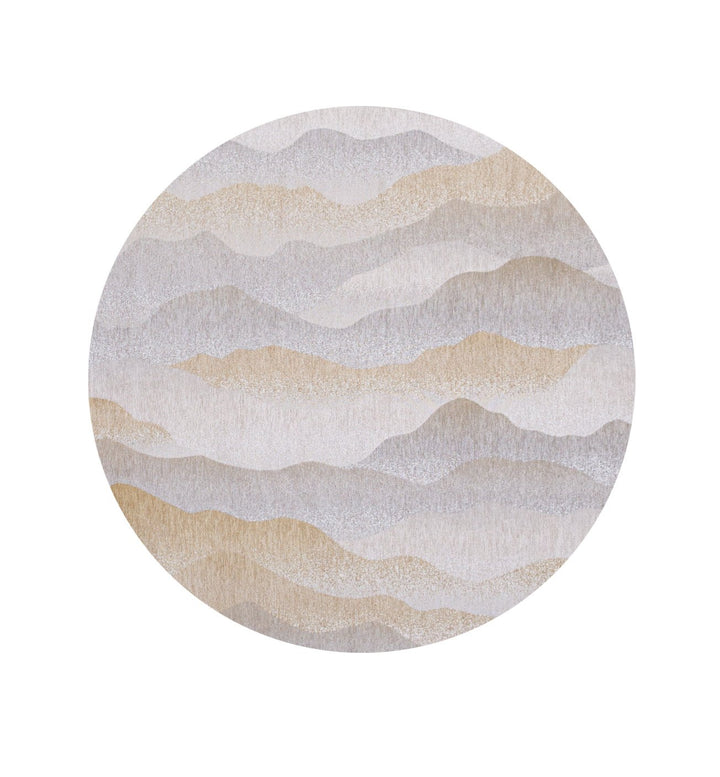 8 Gray and Brown Round Abstract Non Skid Area Rug Image 2