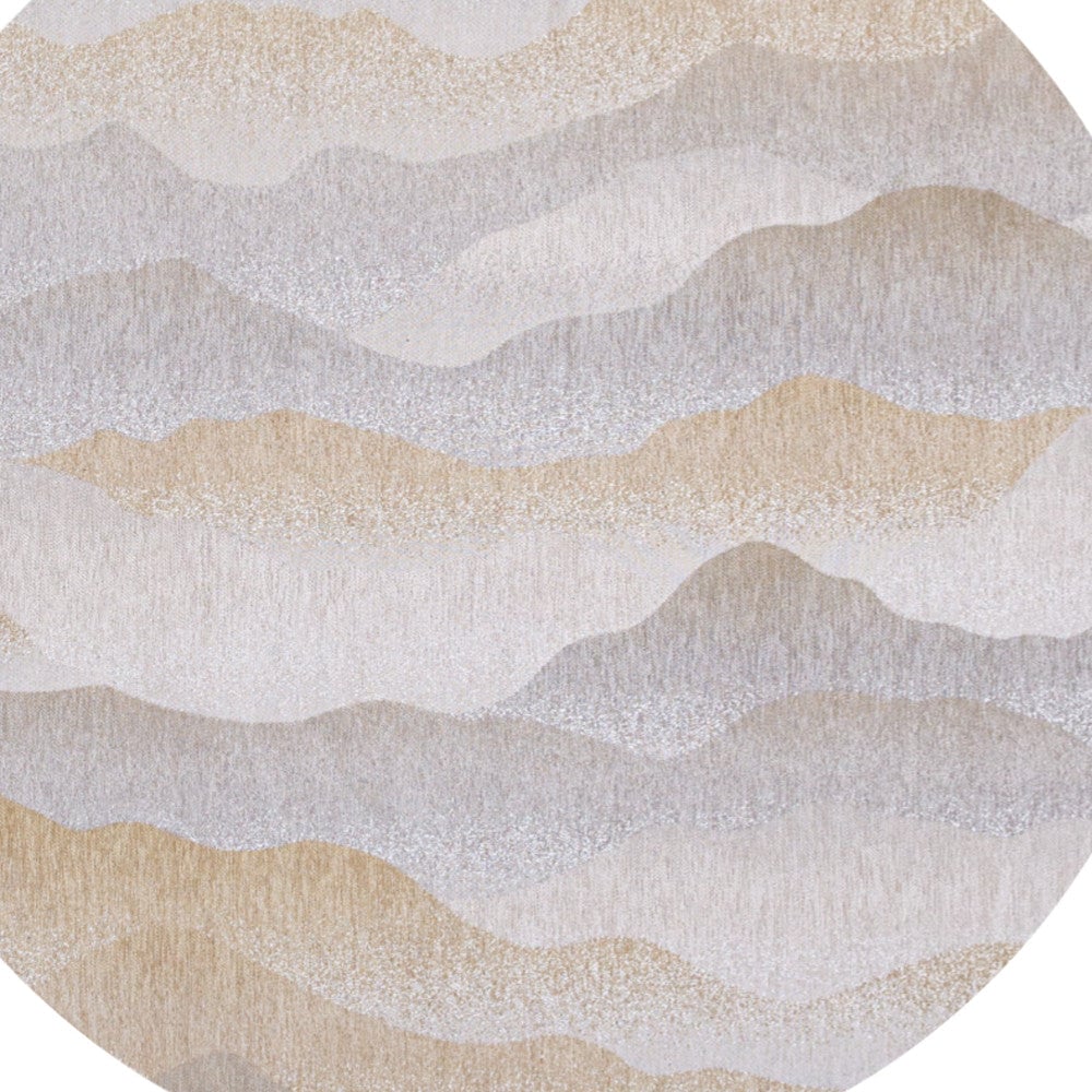 8 Gray and Brown Round Abstract Non Skid Area Rug Image 7