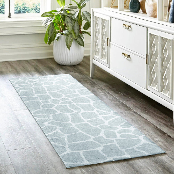 8 Gray and Ivory Animal Print Handmade Non Skid Runner Rug Image 8