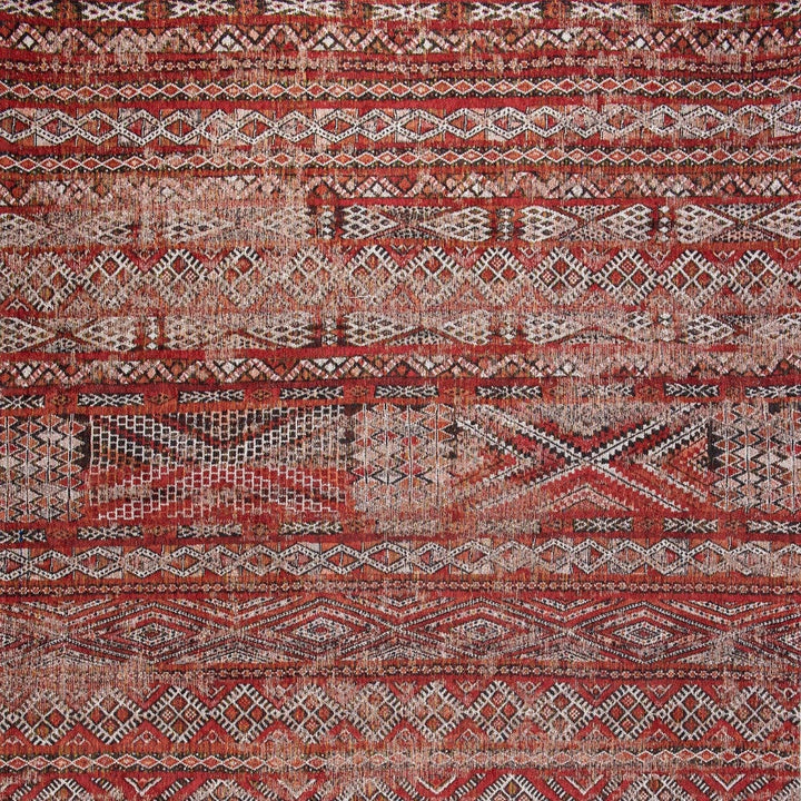 7 x 9 Red and Gray Oriental Non Skid Area Rug Image 7