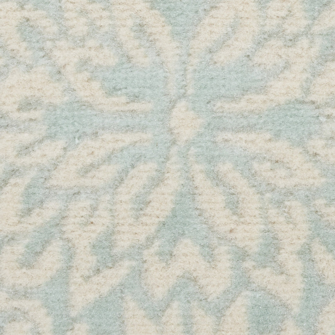 7 Aqua Floral Power Loom Runner Rug Image 7