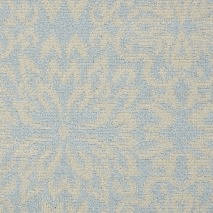 7 Light Blue Floral Power Loom Runner Rug Image 7