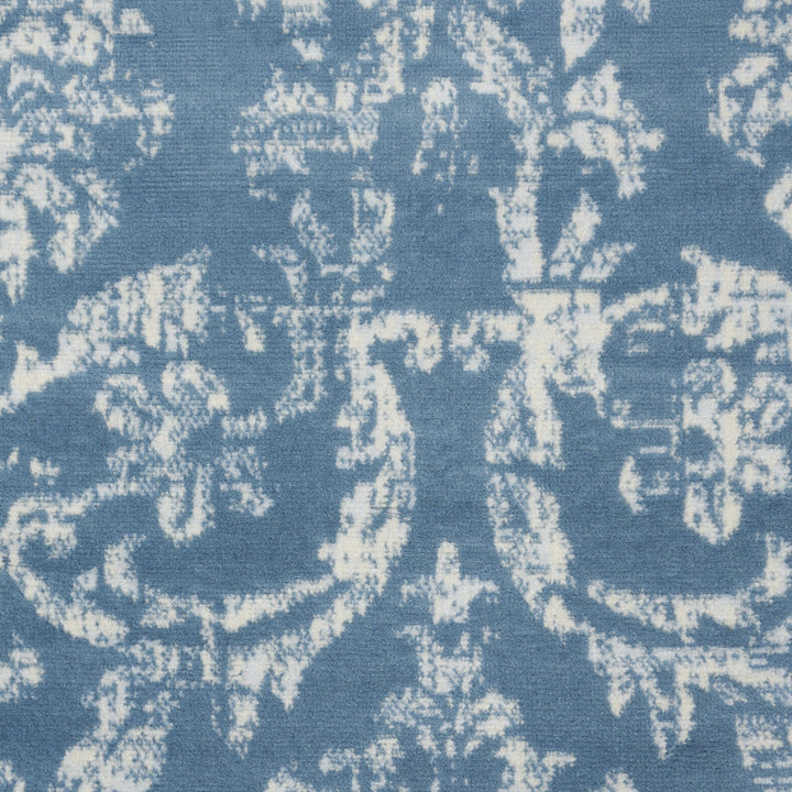 8 X 10 Blue Damask Power Loom Area Rug Image 9