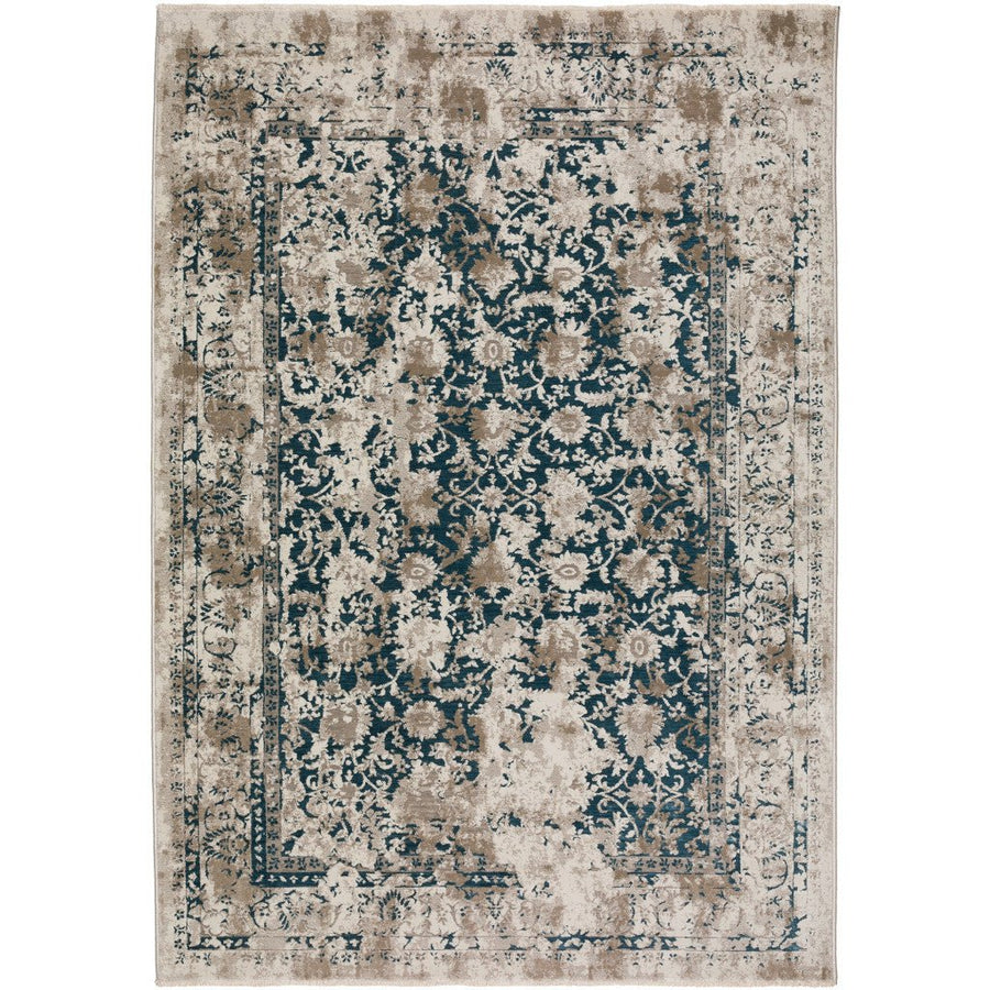 8 X 10 Blue Oriental Area Rug With Fringe Image 1