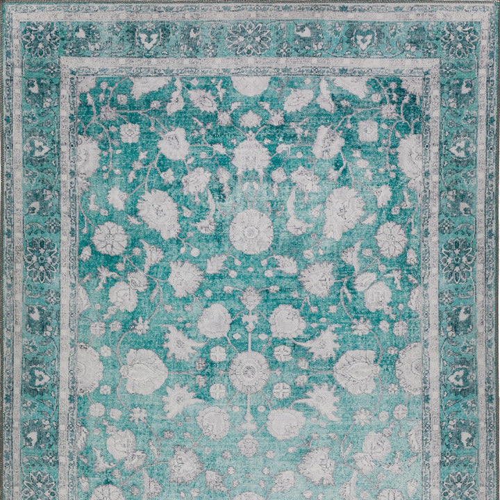 8 X 10 Blue Oriental Distressed Non Skid Area Rug Image 4