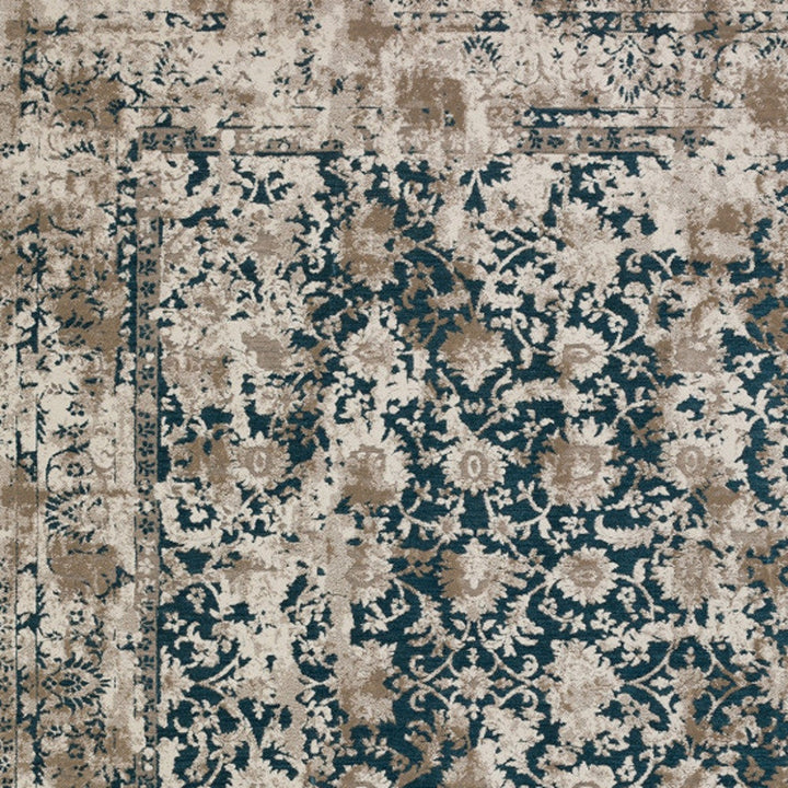 8 X 10 Blue Oriental Area Rug With Fringe Image 6