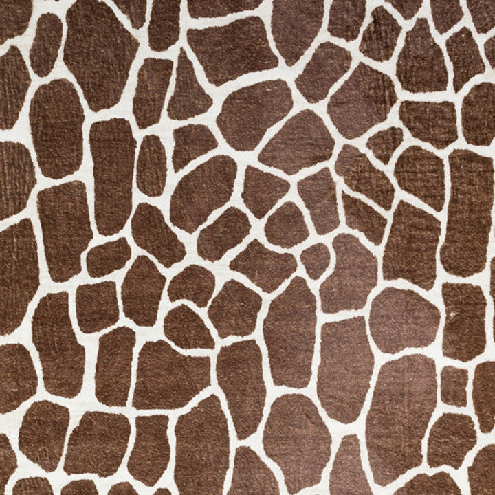 8 x 10 Brown Animal Print Shag Non Skid Area Rug Image 3