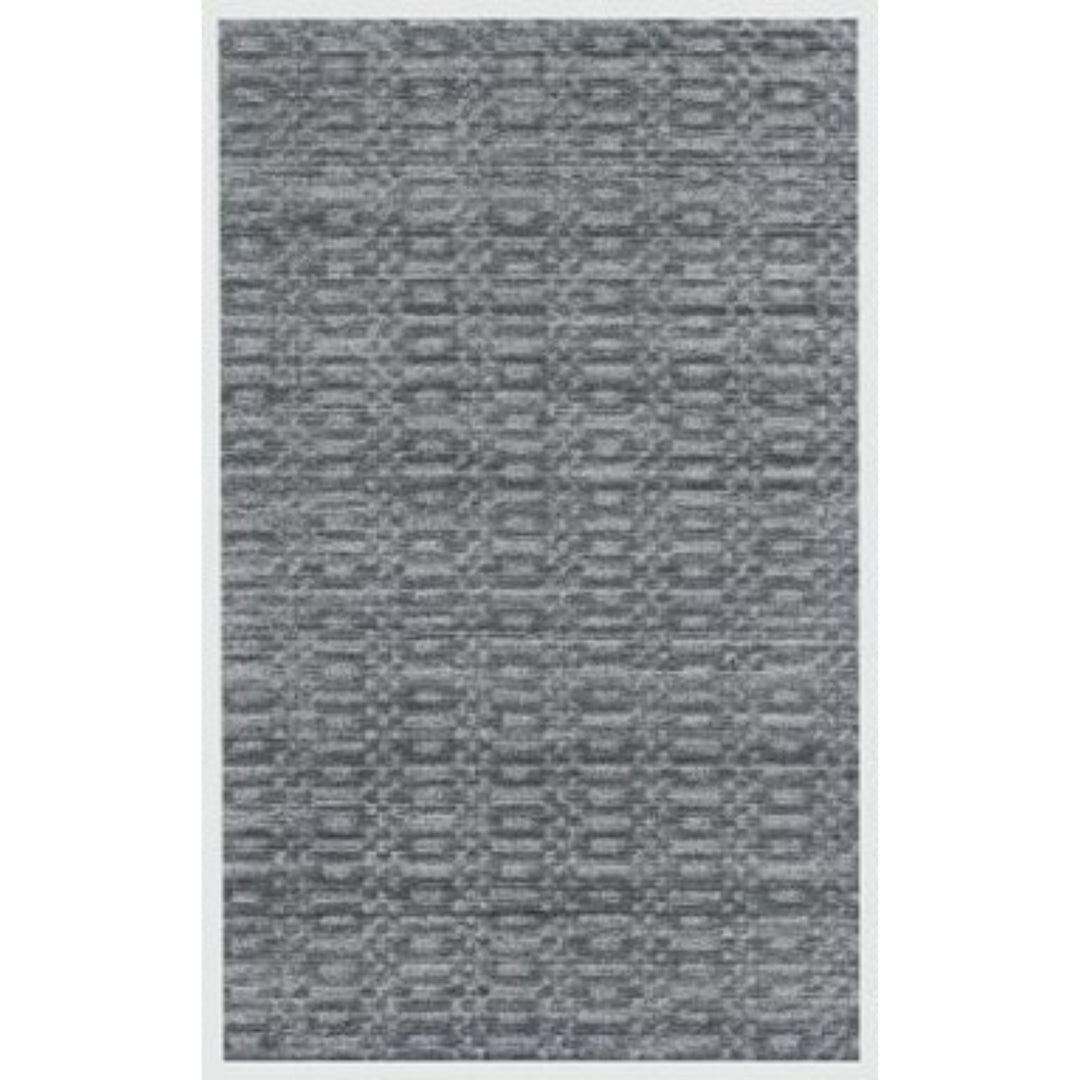 8 X 10 Charcoal And Dark Grey Hand Loomed Area Rug Image 1