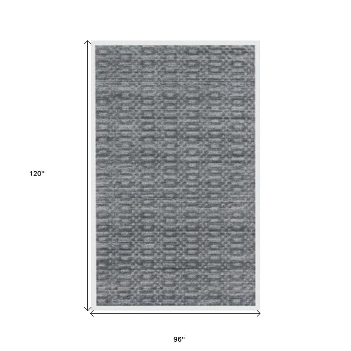 8 X 10 Charcoal And Dark Grey Hand Loomed Area Rug Image 5