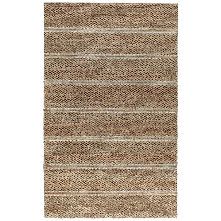 8 X 10 Charcoal Striped Hand Woven Area Rug Image 1