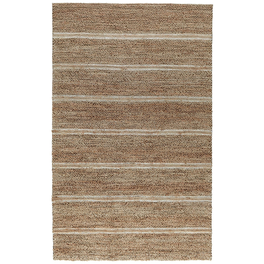 8 X 10 Charcoal Striped Hand Woven Area Rug Image 1