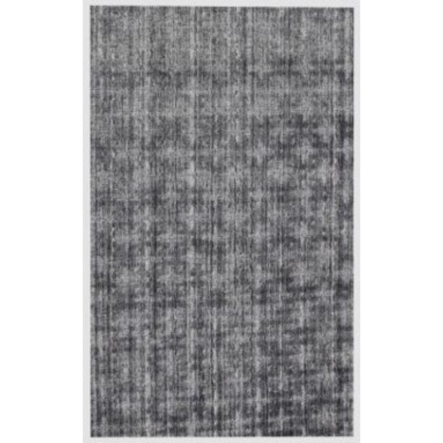 8 X 10 Dark Grey And Silver Medallion Hand Loomed Area Rug Image 1