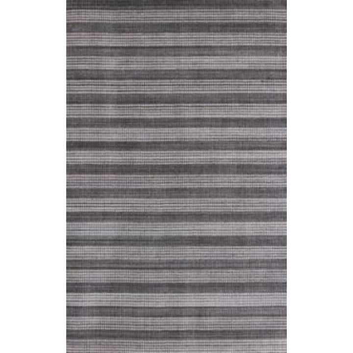 8 X 10 Dark Grey And Whie Hand Loomed Area Rug Image 5