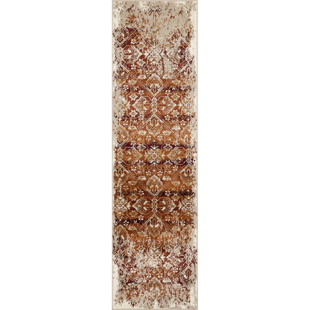 8 Runner Rust Oriental Runner Rug Image 2