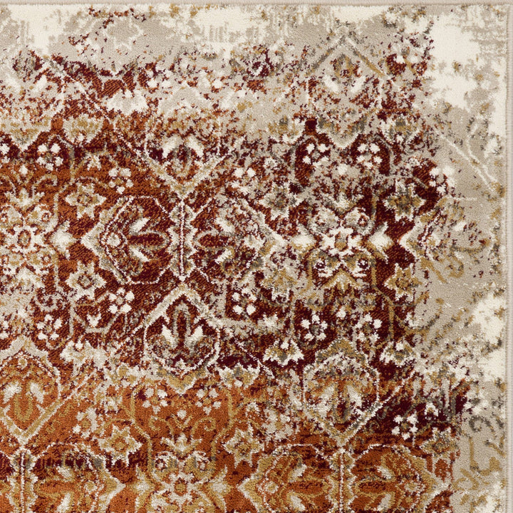 8 Runner Rust Oriental Runner Rug Image 3