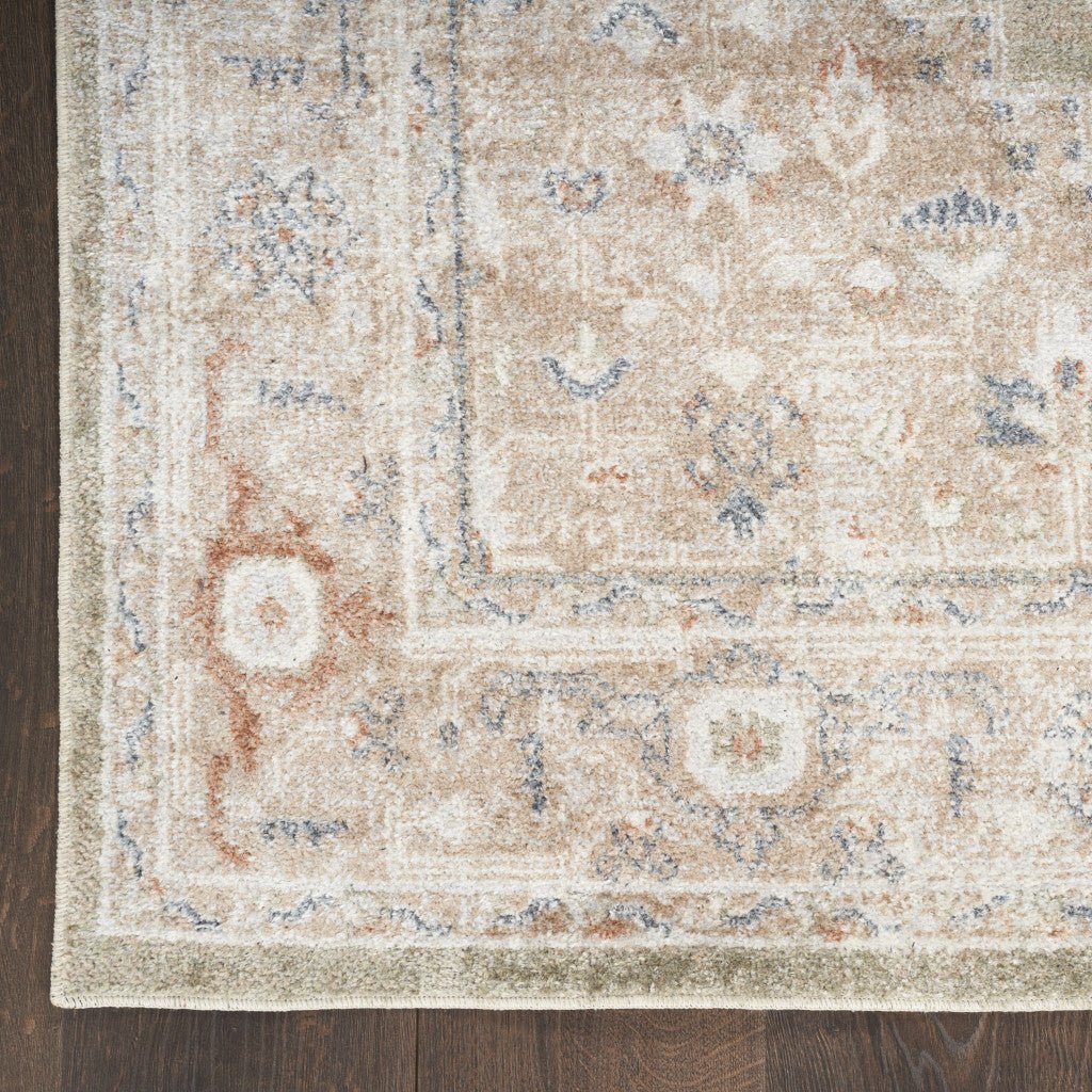 8 Sage Oriental Power Loom Distressed Washable Runner Rug Image 4