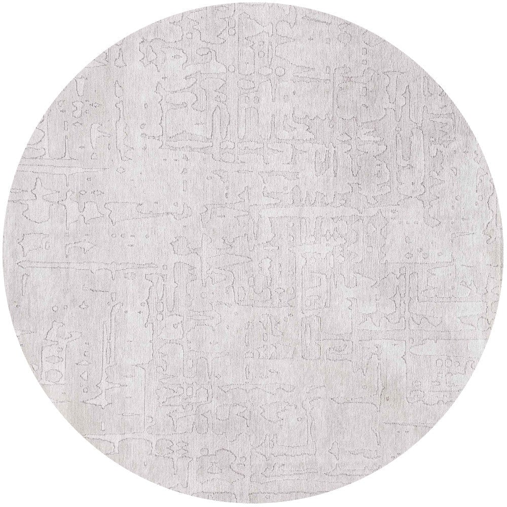 8 White Round Abstract Non Skid Area Rug Image 6