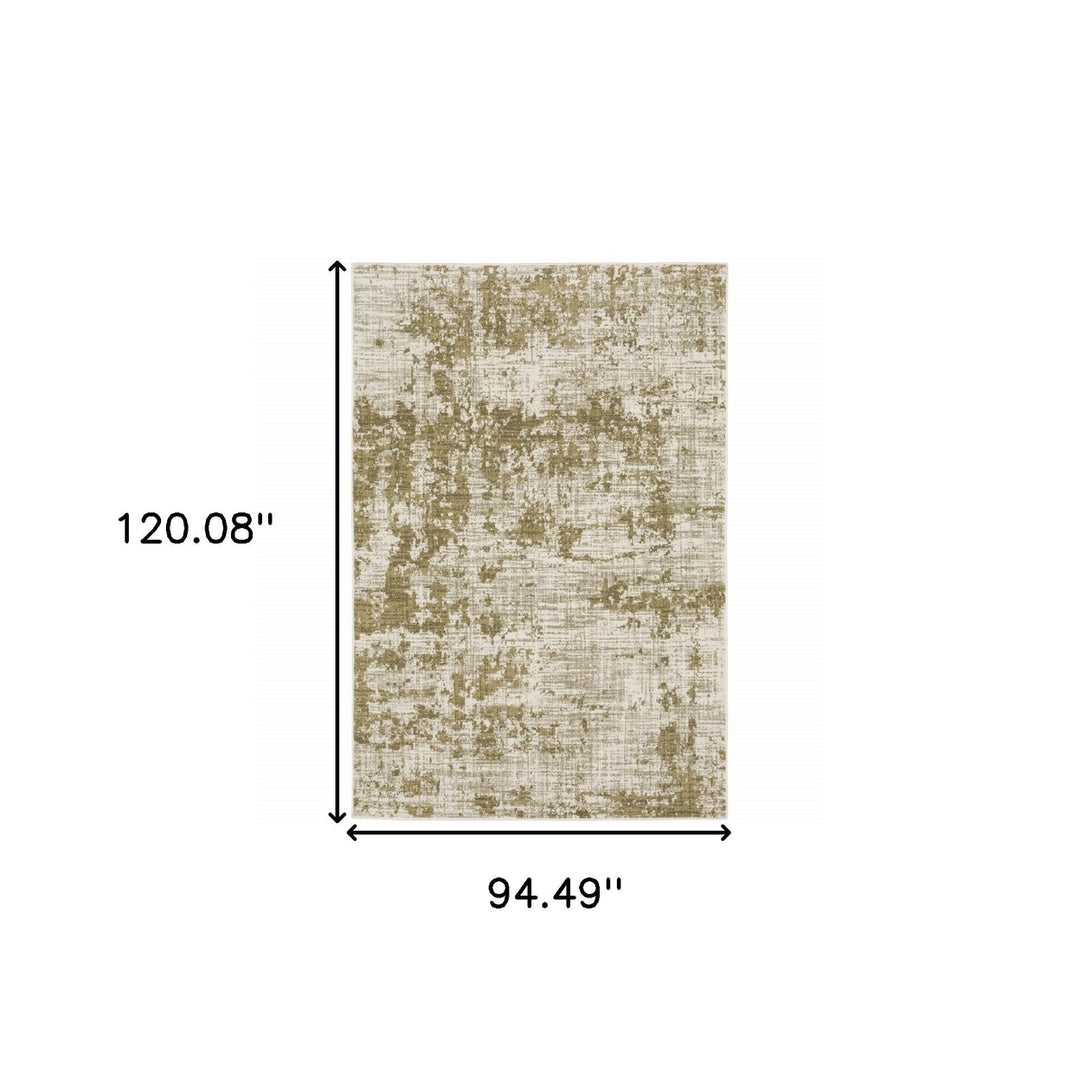 8 X 10 Beige Gold And Grey Abstract Power Loom Stain Resistant Area Rug Image 9