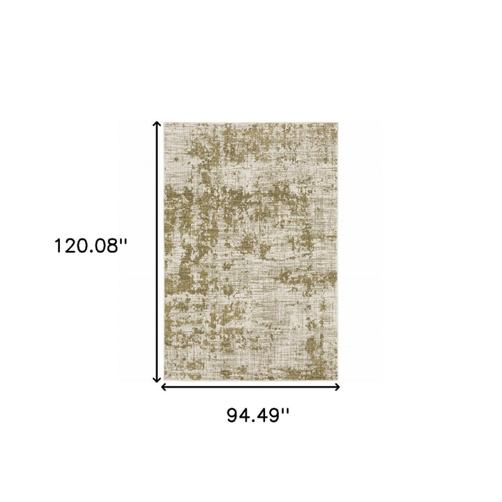 8 X 10 Beige Gold And Grey Abstract Power Loom Stain Resistant Area Rug Image 9